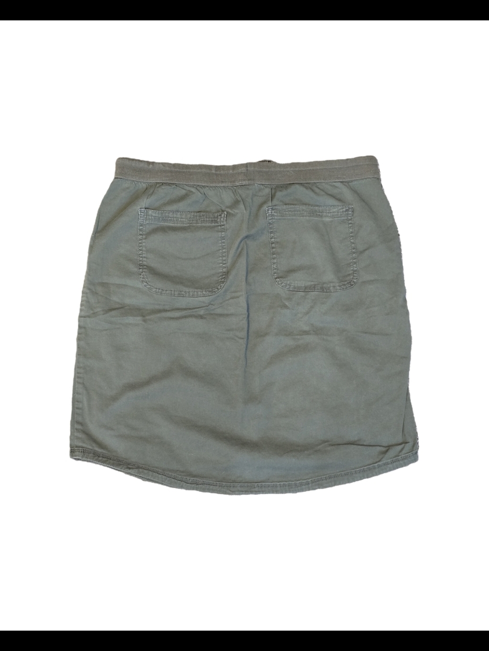 Everyday Olive Drawstring Mini Skirt with Pockets - Picture 2 of 6